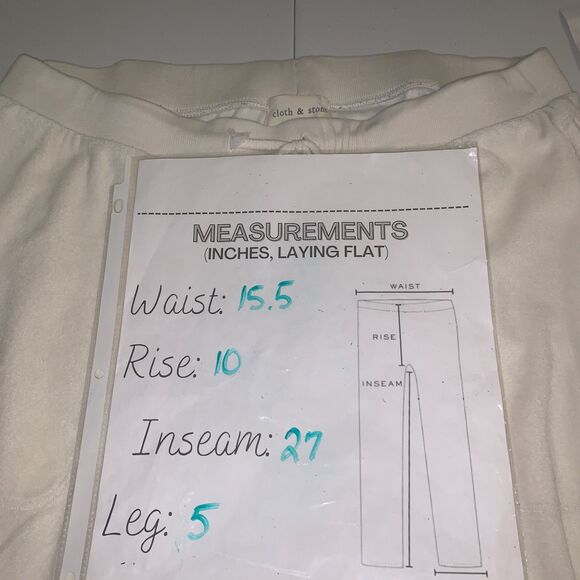 Cloth & Stone Cream Lounge Joggers Medium Super Soft Drawstring Cozy Pants - Picture 8 of 11